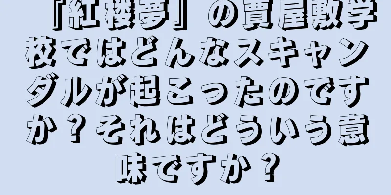 『紅楼夢』の賈屋敷学校ではどんなスキャンダルが起こったのですか？それはどういう意味ですか？