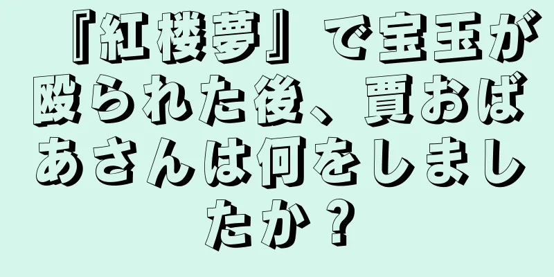 『紅楼夢』で宝玉が殴られた後、賈おばあさんは何をしましたか？