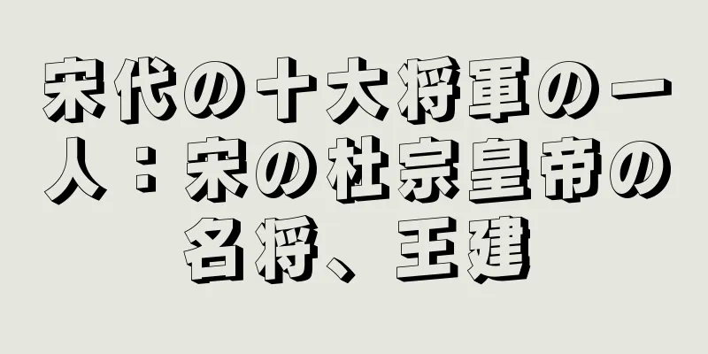 宋代の十大将軍の一人：宋の杜宗皇帝の名将、王建