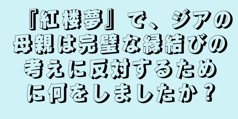 『紅楼夢』で、ジアの母親は完璧な縁結びの考えに反対するために何をしましたか？