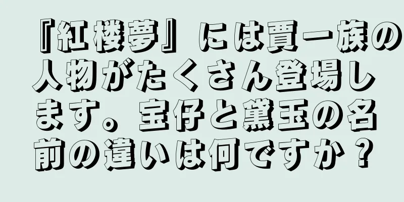 『紅楼夢』には賈一族の人物がたくさん登場します。宝仔と黛玉の名前の違いは何ですか？