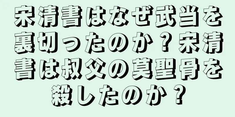 宋清書はなぜ武当を裏切ったのか？宋清書は叔父の莫聖骨を殺したのか？