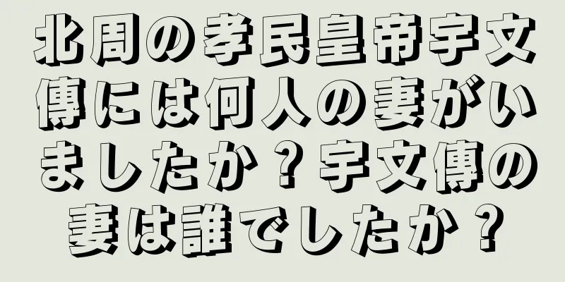 北周の孝民皇帝宇文傳には何人の妻がいましたか？宇文傳の妻は誰でしたか？