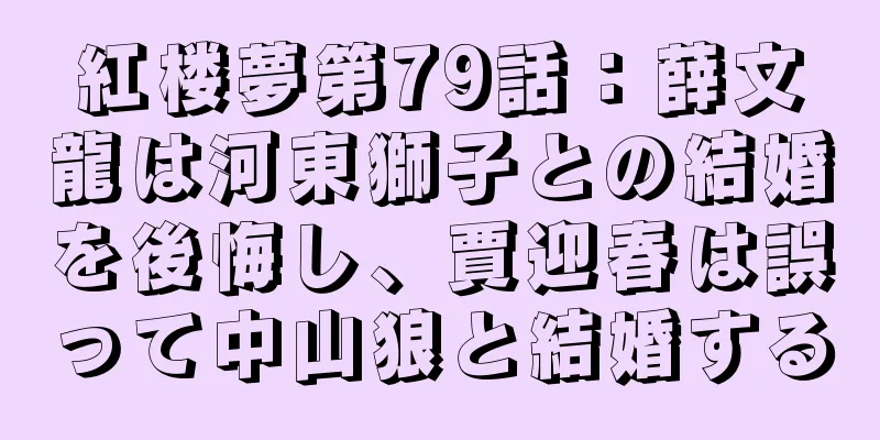 紅楼夢第79話：薛文龍は河東獅子との結婚を後悔し、賈迎春は誤って中山狼と結婚する