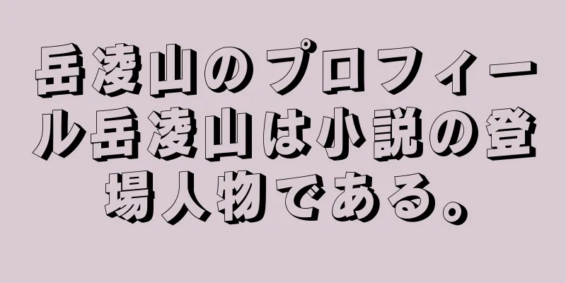 岳凌山のプロフィール岳凌山は小説の登場人物である。