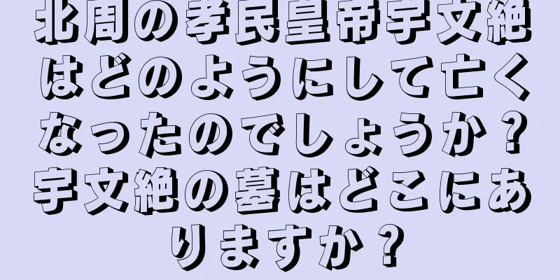 北周の孝民皇帝宇文絶はどのようにして亡くなったのでしょうか？宇文絶の墓はどこにありますか？