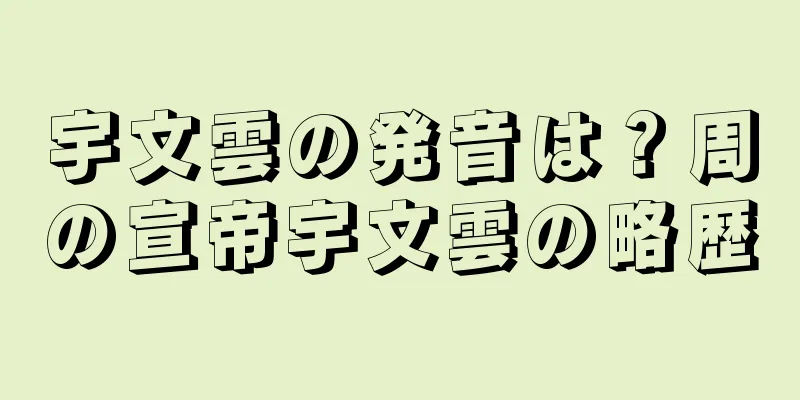 宇文雲の発音は？周の宣帝宇文雲の略歴