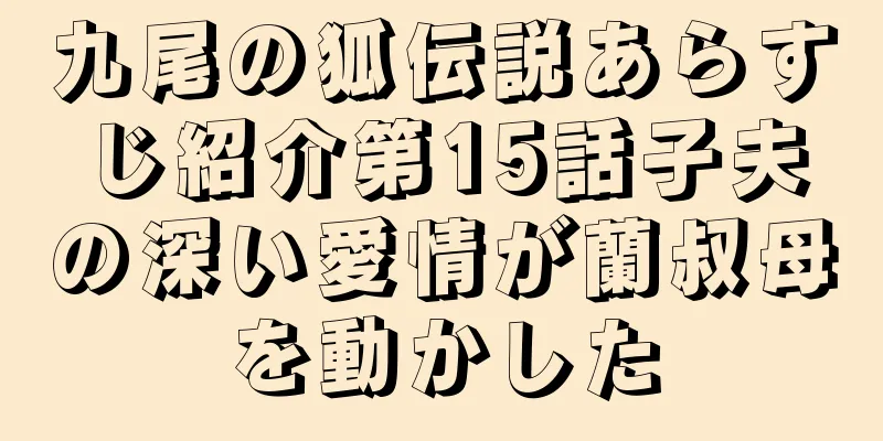 九尾の狐伝説あらすじ紹介第15話子夫の深い愛情が蘭叔母を動かした