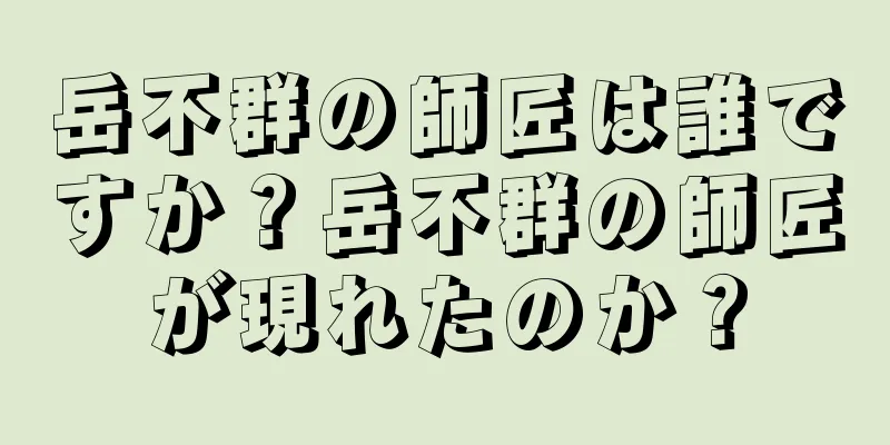 岳不群の師匠は誰ですか？岳不群の師匠が現れたのか？