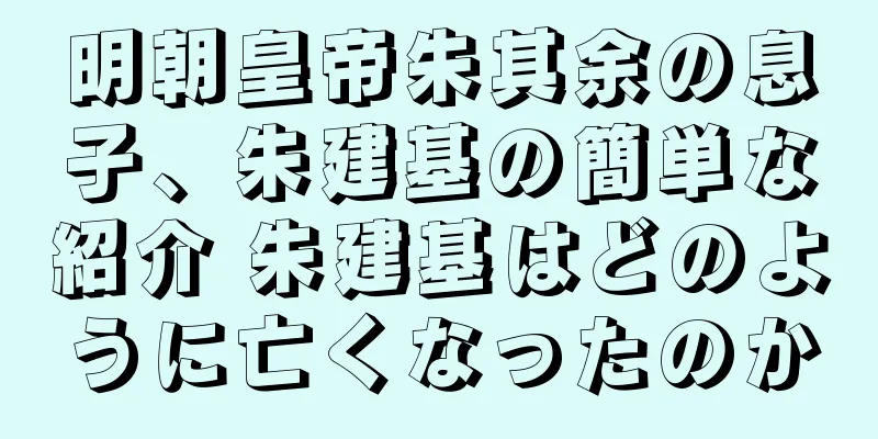 明朝皇帝朱其余の息子、朱建基の簡単な紹介 朱建基はどのように亡くなったのか