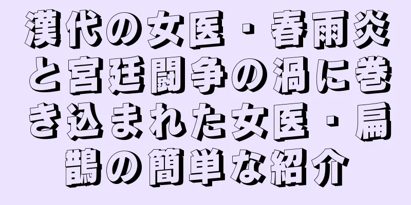漢代の女医・春雨炎と宮廷闘争の渦に巻き込まれた女医・扁鵲の簡単な紹介