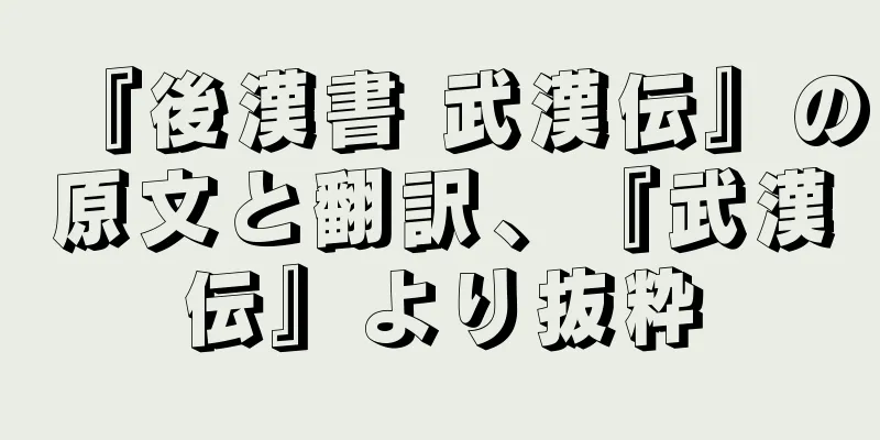 『後漢書 武漢伝』の原文と翻訳、『武漢伝』より抜粋