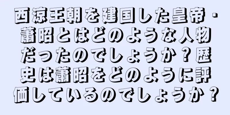 西涼王朝を建国した皇帝・蕭昭とはどのような人物だったのでしょうか？歴史は蕭昭をどのように評価しているのでしょうか？