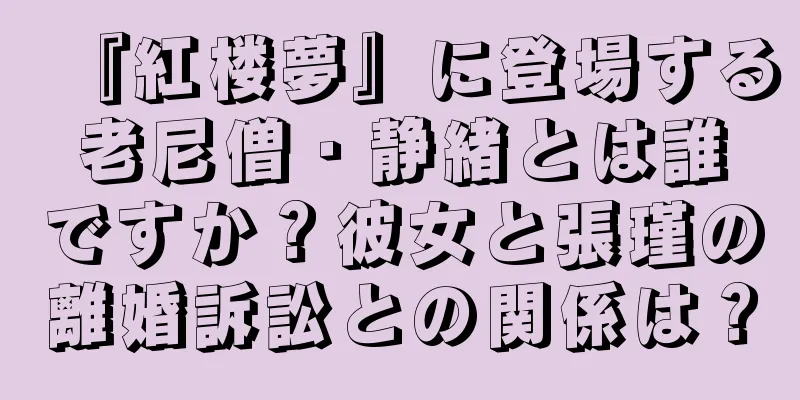 『紅楼夢』に登場する老尼僧・静緒とは誰ですか？彼女と張瑾の離婚訴訟との関係は？