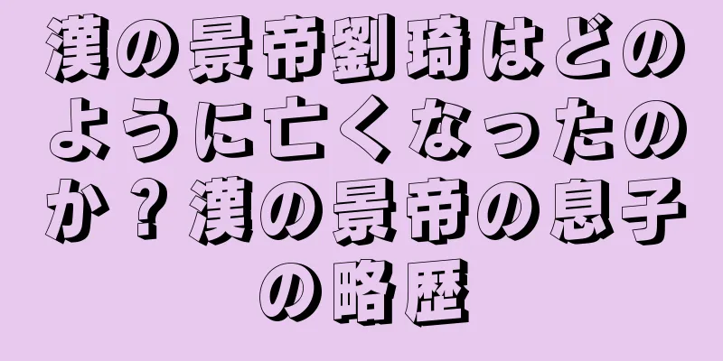 漢の景帝劉琦はどのように亡くなったのか？漢の景帝の息子の略歴