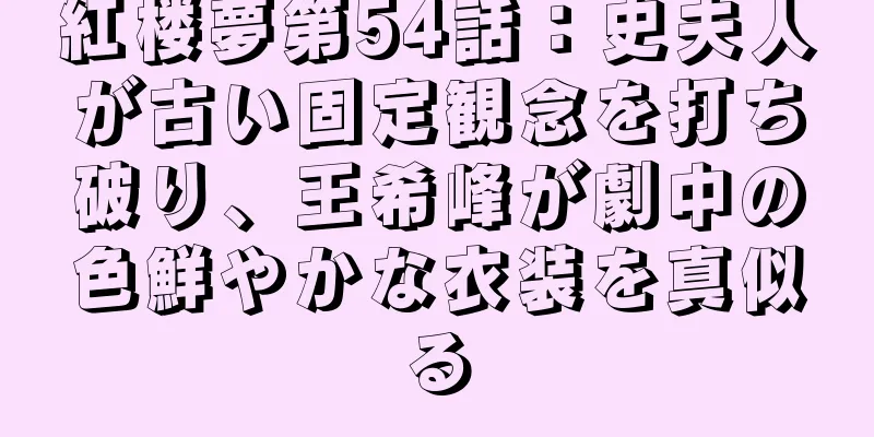 紅楼夢第54話：史夫人が古い固定観念を打ち破り、王希峰が劇中の色鮮やかな衣装を真似る