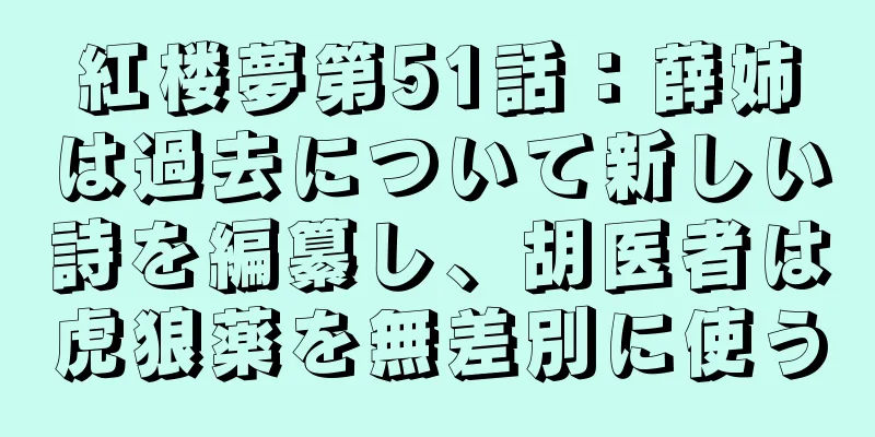 紅楼夢第51話：薛姉は過去について新しい詩を編纂し、胡医者は虎狼薬を無差別に使う
