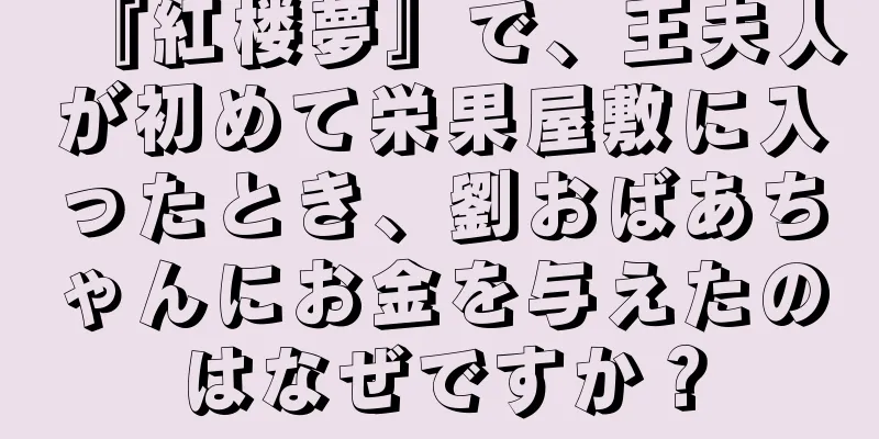 『紅楼夢』で、王夫人が初めて栄果屋敷に入ったとき、劉おばあちゃんにお金を与えたのはなぜですか？