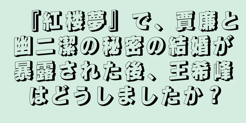『紅楼夢』で、賈廉と幽二潔の秘密の結婚が暴露された後、王希峰はどうしましたか？
