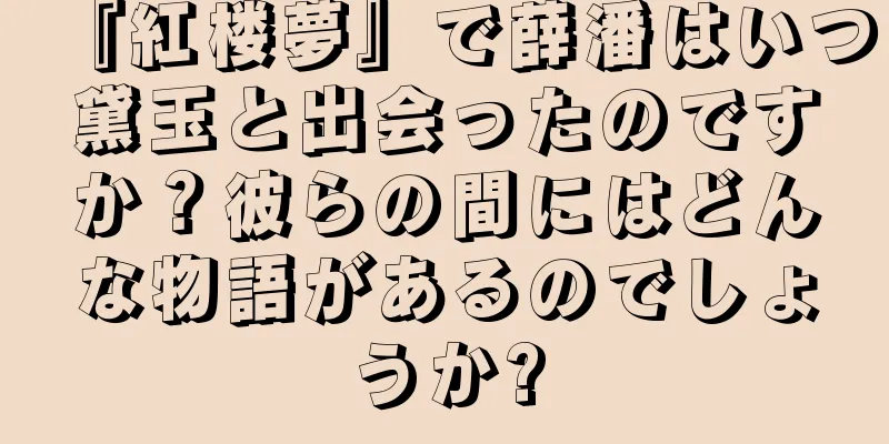 『紅楼夢』で薛潘はいつ黛玉と出会ったのですか？彼らの間にはどんな物語があるのでしょうか?