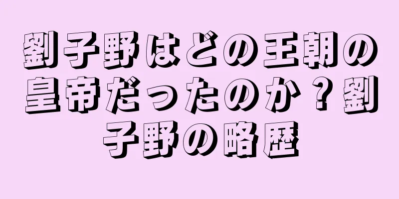 劉子野はどの王朝の皇帝だったのか？劉子野の略歴