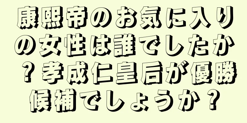 康熙帝のお気に入りの女性は誰でしたか？孝成仁皇后が優勝候補でしょうか？