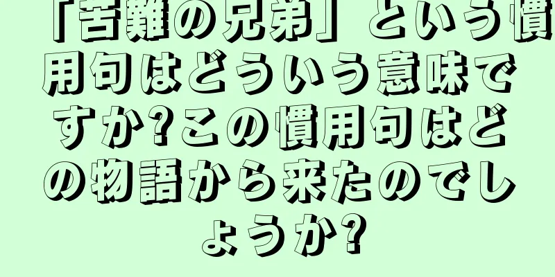「苦難の兄弟」という慣用句はどういう意味ですか?この慣用句はどの物語から来たのでしょうか?