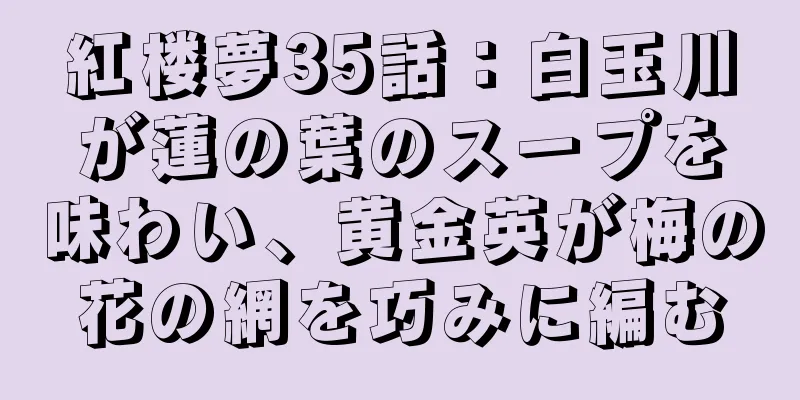紅楼夢35話：白玉川が蓮の葉のスープを味わい、黄金英が梅の花の網を巧みに編む