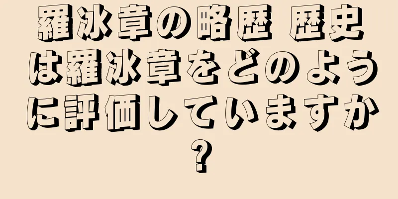 羅冰章の略歴 歴史は羅冰章をどのように評価していますか?