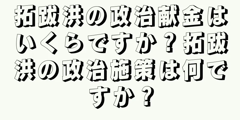 拓跋洪の政治献金はいくらですか？拓跋洪の政治施策は何ですか？