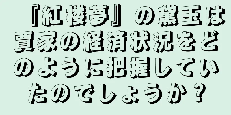 『紅楼夢』の黛玉は賈家の経済状況をどのように把握していたのでしょうか？