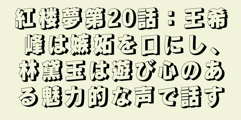 紅楼夢第20話：王希峰は嫉妬を口にし、林黛玉は遊び心のある魅力的な声で話す