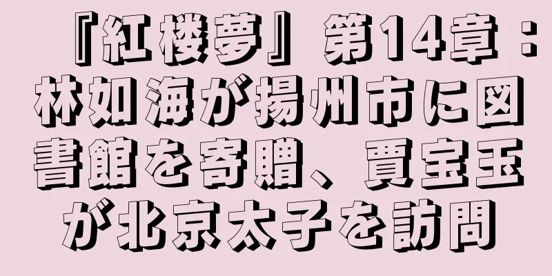 『紅楼夢』第14章：林如海が揚州市に図書館を寄贈、賈宝玉が北京太子を訪問