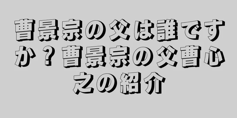 曹景宗の父は誰ですか？曹景宗の父曹心之の紹介