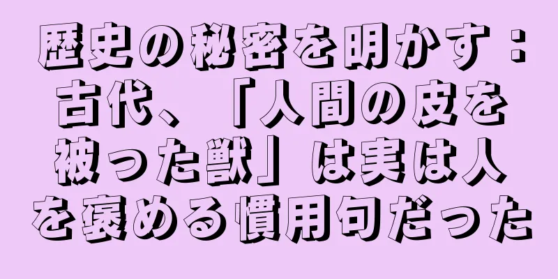 歴史の秘密を明かす：古代、「人間の皮を被った獣」は実は人を褒める慣用句だった