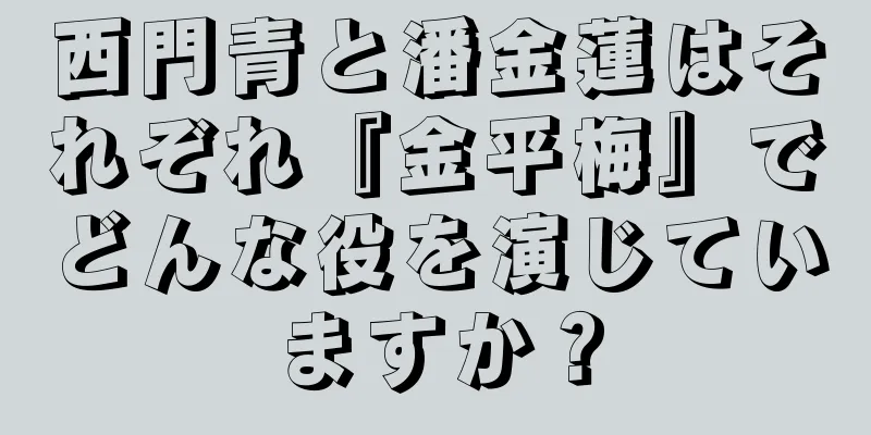 西門青と潘金蓮はそれぞれ『金平梅』でどんな役を演じていますか？