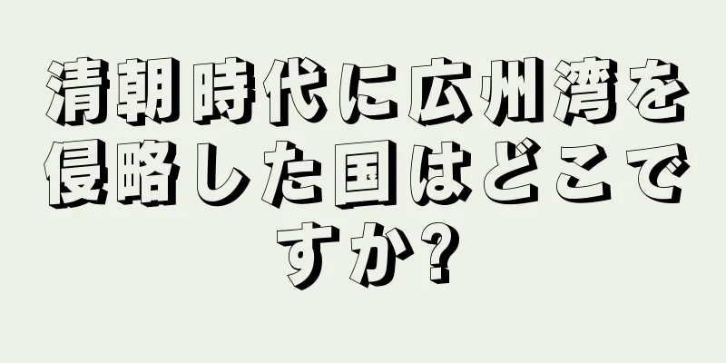 清朝時代に広州湾を侵略した国はどこですか?