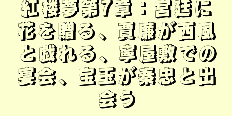 紅楼夢第7章：宮廷に花を贈る、賈廉が西風と戯れる、寧屋敷での宴会、宝玉が秦忠と出会う
