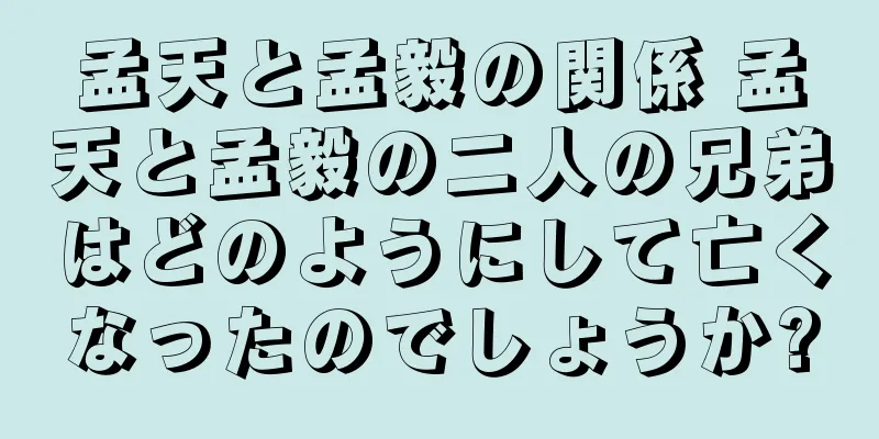 孟天と孟毅の関係 孟天と孟毅の二人の兄弟はどのようにして亡くなったのでしょうか?