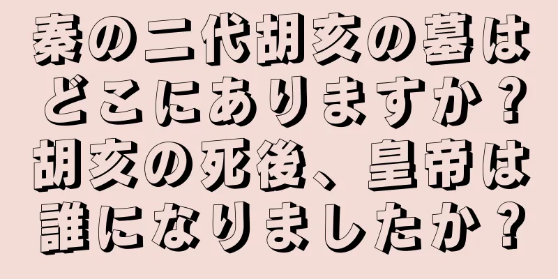 秦の二代胡亥の墓はどこにありますか？胡亥の死後、皇帝は誰になりましたか？