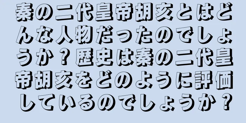 秦の二代皇帝胡亥とはどんな人物だったのでしょうか？歴史は秦の二代皇帝胡亥をどのように評価しているのでしょうか？