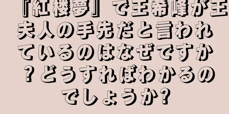 『紅楼夢』で王希峰が王夫人の手先だと言われているのはなぜですか？どうすればわかるのでしょうか?