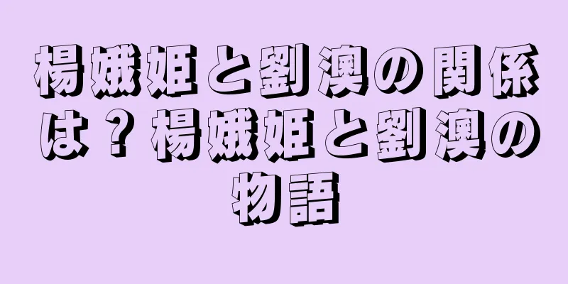 楊娥姫と劉澳の関係は？楊娥姫と劉澳の物語