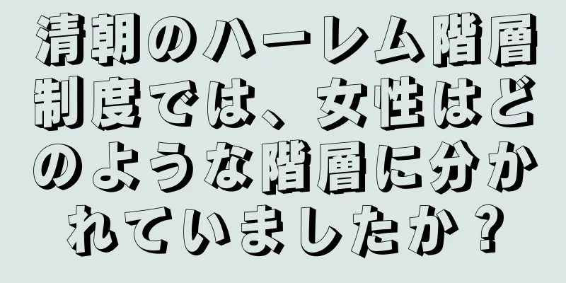 清朝のハーレム階層制度では、女性はどのような階層に分かれていましたか？