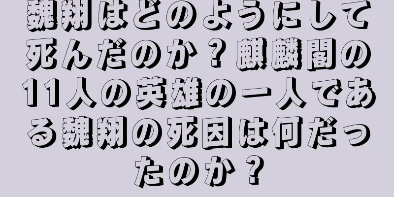 魏翔はどのようにして死んだのか？麒麟閣の11人の英雄の一人である魏翔の死因は何だったのか？