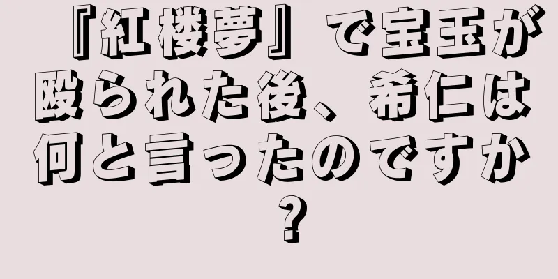 『紅楼夢』で宝玉が殴られた後、希仁は何と言ったのですか？