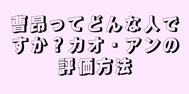 曹昂ってどんな人ですか？カオ・アンの評価方法