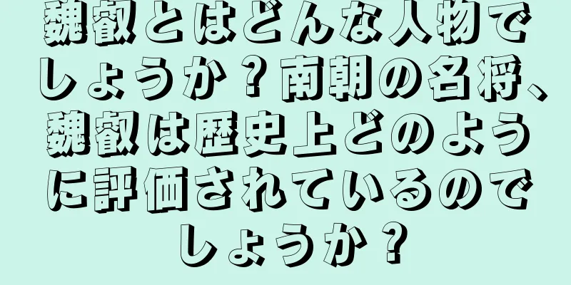 魏叡とはどんな人物でしょうか？南朝の名将、魏叡は歴史上どのように評価されているのでしょうか？
