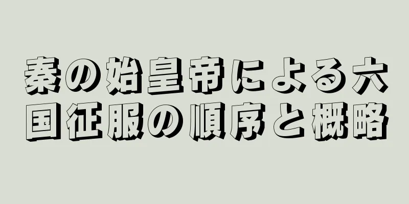 秦の始皇帝による六国征服の順序と概略