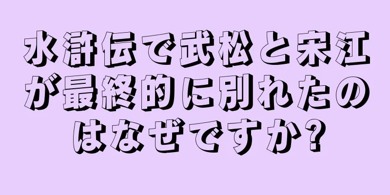 水滸伝で武松と宋江が最終的に別れたのはなぜですか?